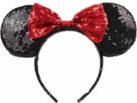 Minnie Mouse glitter diadeem, rode strik