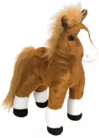 Paard pluche knuffel staand bruin paard