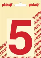 Pickup plakcijfer Helvetica 100 mm - rood 5