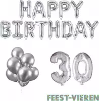 30 jaar Verjaardag Versiering Ballon Pakket Zilver
