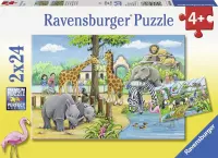Ravensburger Welkom in de dierentuin- Twee puzzels van 24 stukjes - kinderpuzzel