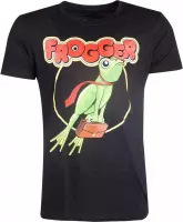 Frogger Heren Tshirt -XL- Retro Logo Zwart