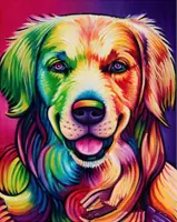Eagle® Diamond Painting Volwassenen - Kleurrijke Hond - 50x40cm - Vierkante Steentjes