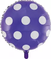 Wefiesta Folieballon Stippen 46 Cm Paars/wit