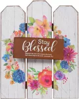 Wandbord hout stay blessed