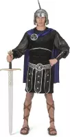 Funny Fashion - Griekse & Romeinse Oudheid Kostuum - Heldhaftige Klassieke Romeinse Strijder - Man - blauw,zwart - Maat 52-54 - Carnavalskleding - Verkleedkleding