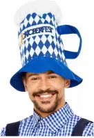 Smiffys Kostuum Hoed Oktoberfest Beer Chequered Blauw/Wit