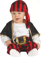 Zwarte en rode piraten rover outfit voor baby's - Verkleedkleding