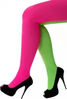 6x Panty fluor roze/fluor groen one size