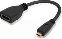 WiseGoods Micro HDMI Male to HDMI Female - Video Converter Adapter Kabel - 15 CM - Zwart