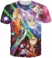 Gigantisch fout katten festival shirt Maat: S Crew neck