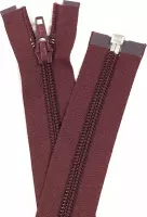 YKK deelbaar spiraal rits 70 cm donker rood.