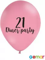 Ballonnen 21 Diner Pink met opdruk Zwart (helium)
