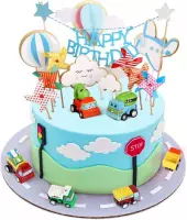 Verjaardagstaart Decoratie Voor Jongens Speciaal Voor Een Auto Taart Mini Autootjes Windmolens Vliegtuigwolkje Verjaardag Feest