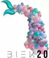 Ballonnenboog - Zeemeermin - Mermaid - 96 ballonnen - BIEK20 - Feestversiering - Partydecoratie - Themafeest - Kinderfeest - Verjaardag