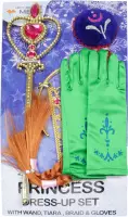 Het Betere Merk - Kroon voor bij je verkleedjurk - Frozen Anna Accessoires - Vlecht - Blauwe Handschoenen - Toverstaf - Tiara - Speelgoed Meisjes - Carnavalskleding Meisjes