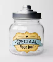 Snoeppot - Speciaal voor jou - Gevuld met verse snoepmix - In cadeauverpakking met gekleurd lint