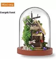 DIY Mini World Glass Cover House - 004 - Energetic Forest inclusief stolpje
