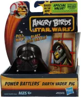 Angry Birds& Star Wars Power Battlers Darth Vader Pig – 6x5x5cm | Schietspeelgoed voor Kinderen | Zelfrijdende Poppetjes