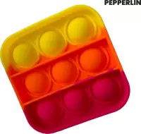 PEPPERLIN® • Blij Kind - Fidget - Popit - Zonsondergang - Vierkant - Mini - Duurzaam - Klein - Regenboog