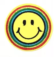 Emoji Strijk Embleem Patch Rasta 7 cm / 7 cm / Geel Rood Groen Blauw Zwart