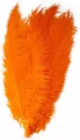Grote veer/struisvogelveren oranje 50 cm - Carnaval feestartikelen - Sierveren/decoratie veren - Charleston veer