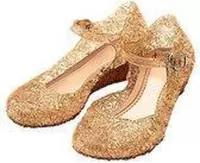 Prinsessen schoenen goud - Elsa / Anna schoenen maat 36 (valt als maat 34) - voor bij je Elsa jurk