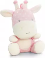 Roze Giraffen knuffel met witte polkadots 20 cm