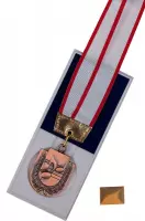 Bronzen medaille, muzieknoten