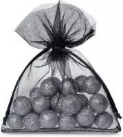 Organza Zakjes 10 x 13 cm | 50 stuk | Zwart | Cadeauzakjes Geschenkzakjes Cadeau Verpakking Geurzakjes Snoepzakjes Bruiloft decoratie