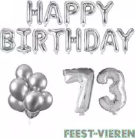 73 jaar Verjaardag Versiering Ballon Pakket Zilver