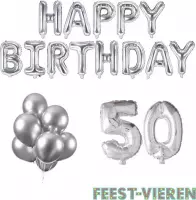 50 jaar Verjaardag Versiering Ballon Pakket Zilver