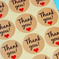 Thank you - Stickers - Leuk voor uitdeelzakjes - Bruiloft - Babyshower - Vrijgezellenfeest - Bedankjes – Kraamvisite - Speciale gelegenheden – 12 Stuks