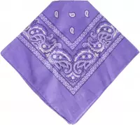 Bandana Paisley paars - 100% katoen - purple - Cotton - zakdoek - hoofdband - sjaaltje - accessoire - carnaval