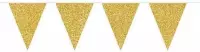 Gouden glitter vlaggenlijn - 6 meter - slinger