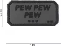 Embleem 3D PVC Pew Pew grijs