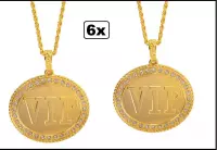 6x Ketting VIP - Thema feest jubileum ketting goud festival hollywood film rapper