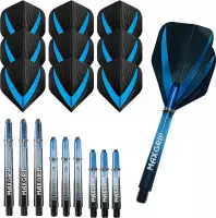 Dragon Darts – Combi kit – 3 sets Maxgrip darts shafts – 3 sets Vista-X darts flights - Aqua