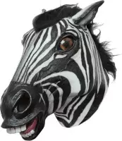 Ghoulish Hoofdmasker Zebra Latex Wit/zwart One-size