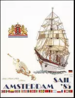 Thea Gouverneur Borduurpakket 2079A Sail Amsterdam 1985 - Aida stof 100% katoen