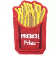 Friet Patat French Fries Bakje Strijk Embleem Patch 3.5 cm / 6 cm / Rood Geel Wit