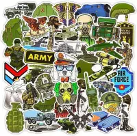 ProductGoods - 50 Stuks Militair Army Stickers - Muur Decoratie - Koffer Decoratie - Laptop Decoratie - Koelkast Decoratie - Stickervellen - Leger Stickers