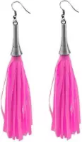 Folat Oorbellen Franje Dames Neon Roze 2 Stuks