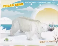 3D Puzzel Bouwpakket ijsbeer - hout - gekleurd