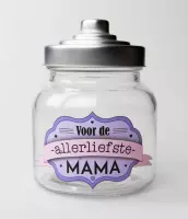 Snoeppot - Mama - Gevuld met een mix van verpakte toffees - In cadeauverpakking met gekleurd lint
