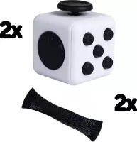 Fidget Cube Friemelkubus - Fidget Toy Pop It - Stressbal -  Anti Stress Speelgoed - Zwart/Wit