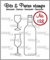 Crealies Clearstamp Bits & Pieces wijnfles en glazen CLBP138 24x45mm