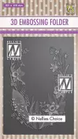 EF3D020 Nellie Snellen 3D Embossingfolder flower frame - Bloemen kader embossing folder mal - 105x148mm