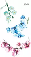 Temporary tattoo | tijdelijke tattoo | fake tattoo | bloemen - flower | 6 x 10.5 cm