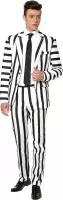 Suitmeister Striped Black White - Mannen Kostuum - Gekleurd - Halloween - Maat S